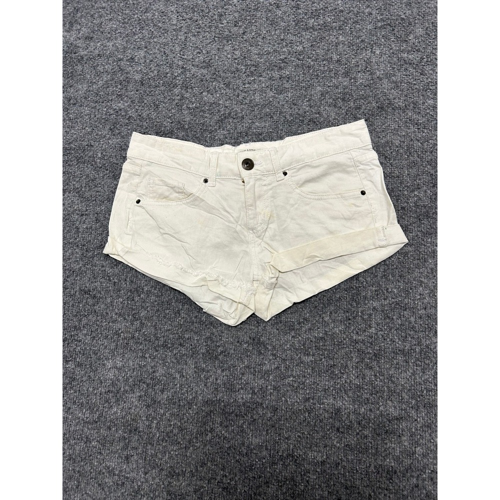 Abercrombie & Fitch Shorts Womens Size 2 White Denim Low Rise Frayed Hem Casual